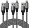FEEL2NICE iPhone Charger Cable (3 Pack 2M), [MFi Certified] 6 Feet Nylon Braided Lightning Cable, iPhone Charging Cord USB Cable