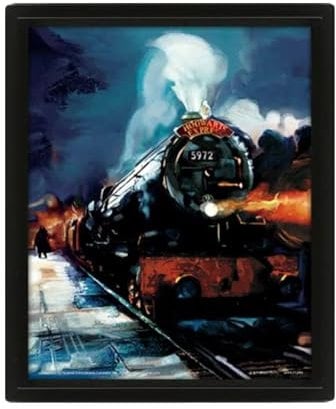 Pyramid International – Cadre lenticulaire 3d - Vrai effet de mouvement et de profondeur – Harry Potter - Poudlard Express – Idée cadeau anniversaire - 25.5x20.5 – Licence officielle