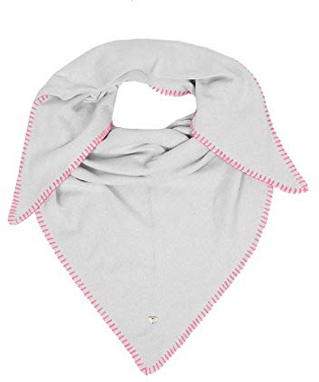Zwillingsherz Dreieckstuch Stola Schal mit Baumwolle für Kids Mädchen Jungen Kinder - Hochwertiges uni Halstuch mit Häkelrand - Perfekt für Sommer Herbst Winter - hellgrau/pink