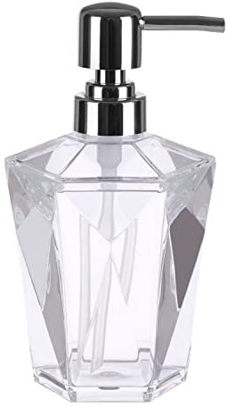 Premier Houseware Black Acrylic Lotion Dispenser Hand Soap/Clear White And Silver Pump Bottle Dispenser Shampoo/Oil Dispenser Bottles 10 x 18 x 10