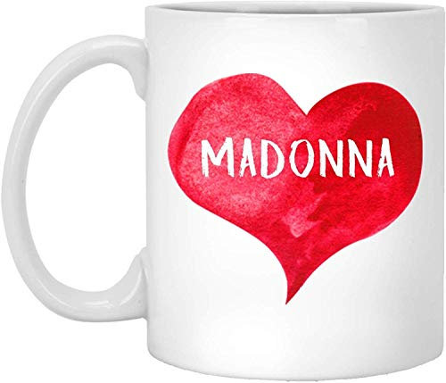 Dason Tea Mug, White, I Love Madonna Mug with Heart Shape, Personalized 11oz Coffee Mug, Custom Name, Gift Mug 836908