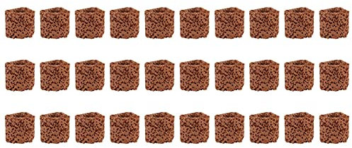 M I A 30 Stück Wasserpflanze Festring Aquarium Landschaft Keramik Pflanztopf Ring Fisch Filter Ring Aquarium Zubehör für Teich Dunkelrot (Farbe: Dunkelrot)