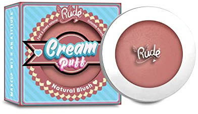 RUDE - Natural Cream Puff Blush | Leichte und langanhaltende Textur | Vielseitig für jeden Anlass | Praktisch und tragbar | Rosé-Pfirsichton, Mochi, 1 g (1 Stück)