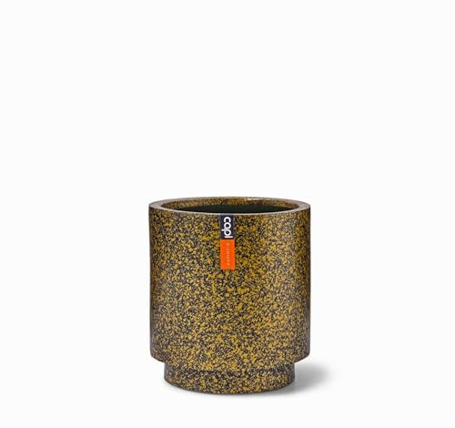 Capi Europe - Gefäß Zylinder Terrazzo Gold - 23x25 - Gold - Blumentopf für drinnen - CAPI Indoor - BTZG315