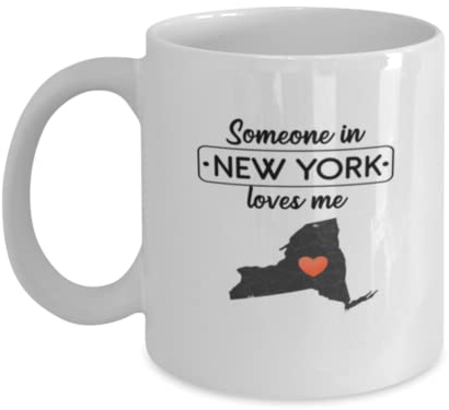 Tasse à café humoristique Someone in New York Loves Me State