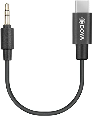 BOYA by-K2 3,5 mm TRS auf Typ-C Audio-Adapter USB Typ C auf Stecker Adapter Dongle Kabel Auto Kopfhörer kompatibel mit Samsung Galaxy S22 S21 S20 Ultra S20+ Note 20 10 S10 S9 Plus iPad Pro