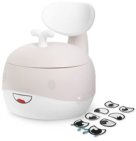KIDOOLA Wal-Töpfchen Toilettentrainer - Grau I Kinder Toilettensitz mit Spritzschutz, fördert spielerisch die Entwicklung I Tragbare Reise Kindertoilette für das Kindesalter von 6 Monaten bis 5 Jahren