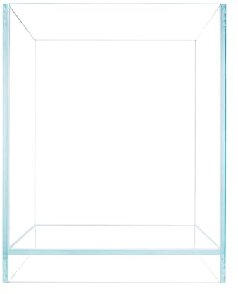 HIRO Aquatics Nano hohes randloses Aquarium, niedriges Eisen, rahmenlos, extra klar, mit schwimmendem Luft-Stil, für Aquarien oder Terrarien (ohne Deckel, 20 x 20 x 25 cm)