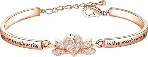 Mulan Jewelry Blumen-Charm-Armband, die in Widrigkeiten blüht, ist das seltenste und schönste aller Prinzessinnen-Armbänder, 2 inches, Strassstein