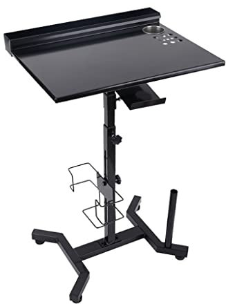 Tattoo Station De Travail Portable Mobile Tattoo Workstation, Hauteur Réglable, Station De Travail Mobile Amovible pour Salon De Beauté Et Studio De Tatouage