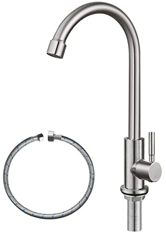Cold Water Only Faucet SUS304 Stainless Steel Faucet for Kitchen Sink