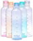 DRIPP Borosilicate Glass Water Bottle 500ml BPA-Free Leak Proof Ideal for School Home Office Travel Sport Yoga Gym Hot Cold Drinks Motivational Drinking Bottle with Time Markings (Blue)