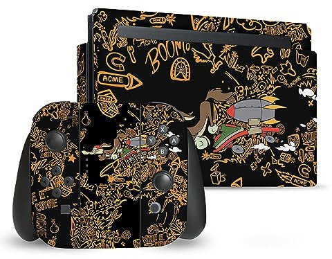 Head Case Designs Offizielle Looney Tunes Wile E. Coyote Graphics Und Charaktere Vinyl Haut Gaming Aufkleber Abziehbild kompatibel mit Nintendo Switch Console & Dock & Joy-Con Controller Bundle
