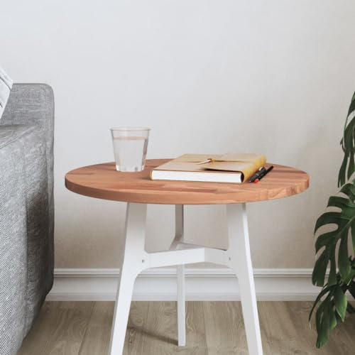 Homgoday Tischplatte Ersatztischplatte Schreibtischplatte Holzplatte Tischplatte Ersatztei Holztischplatte für Esstisch Couchtisch Ø40x1,5 cm Rund Massivholz Buche