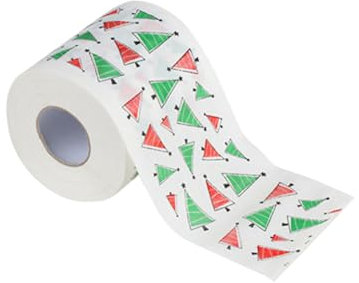 GLEAVI Toilettenpapierrolle mit Weihnachtsbaummotiv Bedrucktes Papier für Küche und Bad Weihnachtspapierrolle als Dekoration für Haus