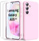 Byvuwiay Coque pour Samsung Galaxy A35 5G, avec 2 Verre Trempé écran Protecteur, Etui Housse TPU Mince Souple Antichoc Case pour Samsung Galaxy A35 5G, Rose