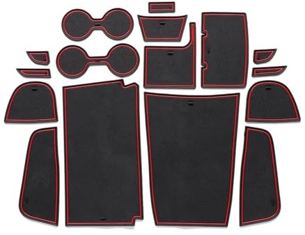 rutschfeste Auto-Innentür-Tor-Pad-Schalenmatte Für N&issan Für Qashqai 2023–2024, 16 Stück/Lot Autozubehör rutschfeste Matten Armaturenbrett Matte (Color : Rot)