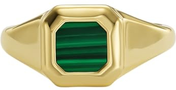 Fossil Damen-Damenring Metall Malachit 60, Gold 32027825