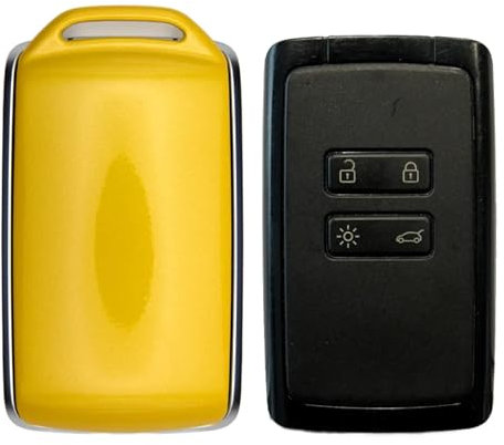 Coque de Clé Renault mégane 4 RS Carte Main-Libre Compatible Renault/Dacia Made in France Peinture Automobile (Jaune Sirius)