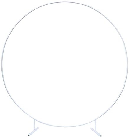 CZCPARY Ballonbogen Ständer, runde Ballonbogen Kit, Bogen Ballon Gold Metall Kreis Girlande Rahmen für Hochzeit Bogen Geburtstag Party Baby Geschenk Graduierung Zeremonie Dekoration(White 2.2m)