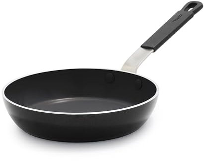 GreenPan x Bobby Flay 8 Nonstick Frying Pan Skillet, PFAS-Free Diamond Ceramic, Induction Suitable, Stay-Cool Silicone Handle, Easy Clean Dishwasher & Oven Safe, Egg & Omelet Pan, Black