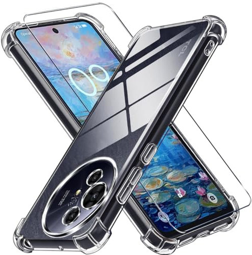 Funda con Cristal Templado Compatible con TCL 50 NxtPaper 5G / TCL 50 Pro NxtPaper ,Funda Para TCL 50 NxtPaper 5G Protectora Capa Antigolpes Fundas Carcasa Silicona Funda de Móvil cristal antirotura