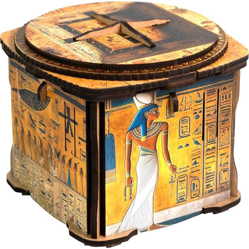 ESC WELT Wooden Secret Art Lock Box Puzzle Spiel aus Holz - Kreative Geschenkbox für Geld, Gutscheine, Geschenkkarten - 3D Holzbox Spiel - Geschenkbox für Jugendliche und Erwachsene - 3D Holzpuzzle