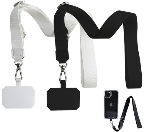MUNSKT 2PCS Cordon Telephone Portable,Tour de Cou Telephone,avec 2 Patchs universels et 2 Cordon Téléphone Portable,Collier Compatibles avec Tous Les Smartphonese