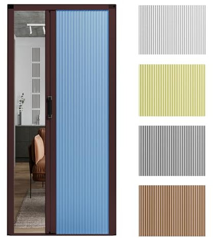 Puerta plegable corrediza con rieles de perfil bajo, marco de aluminio para una división versátil de habitaciones en patio, armario, granero, pasillos y áreas de ducha