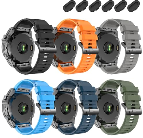 CFXHWZH Silikon Quickfit Armband Kompatibel mit Garmin Fenix 8/8 pro 51mm/Fenix 7X/7X pro/6X/6X pro/5X/5X plus/3 HR,26mm Sport Ersatzarmband für Descent Mk2i/Mk3i/Tactix 8 AMOLED 51mm/Enduro 3/2