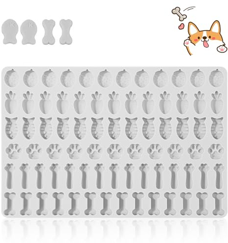 Backmatte Hundekekse, Backmatten für Hundeleckerlies, 6 Formen in 1 Silikon Backmatte Hundekekse Hundeleckerli Backmatten für Backofen Kekse Schokolade Süßigkeiten (Hellblau)