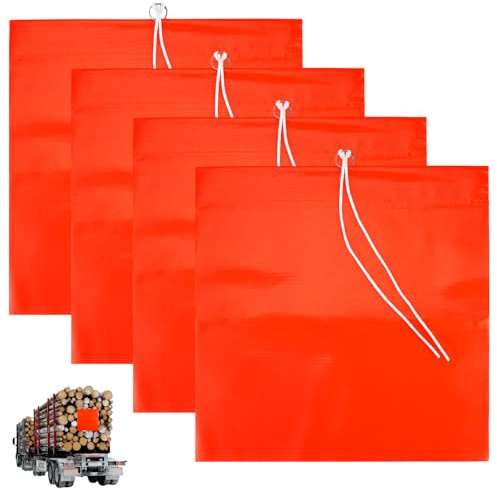 6 Stück Rote Warnflagge, 30x30 cm Rote Fahne Überlänge für Transport | Wetterfest Warnfahne mit Seil, Warnflagge Nach Stvo, Warnfahne Fahne Überlänge für Transport, Anhänger und Fahrradträger