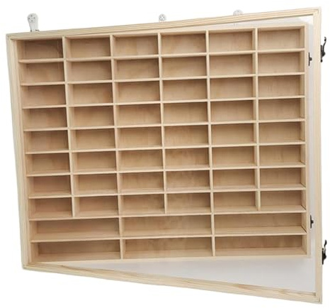 Almencla Vitrine für Holzspielzeugautos mit 54 Fächern Zur Aufbewahrung Und Organisation von Modellautos
