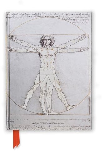 Premium Notizbuch DIN A5: Leonardo da Vinci, Vitruvianischer Mensch: Unser hochwertiges, liniertes Blankbook mit festem, künstlerisch geprägtem ... Notizbuch DIN A 5 mit Magnetverschluss)
