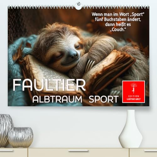 Faultier - Albtraum Sport (hochwertiger Premium Wandkalender 2025 DIN A2 quer), Kunstdruck in Hochglanz: ´Slow-Motion All-Stars`definieren ihren Sport neu (CALVENDO Spass)