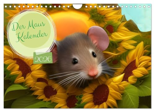 Der Maus Kalender (Wandkalender 2026 DIN A4 quer), CALVENDO Monatskalender: Eine kleine Maus erlebt den Wechsel der Jahreszeiten. (CALVENDO Tiere)