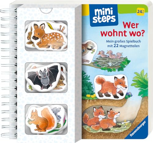 ministeps: Wer wohnt wo?: Mein großes Spielbuch mit 22 Magnetteilen.Ab 24 Monaten