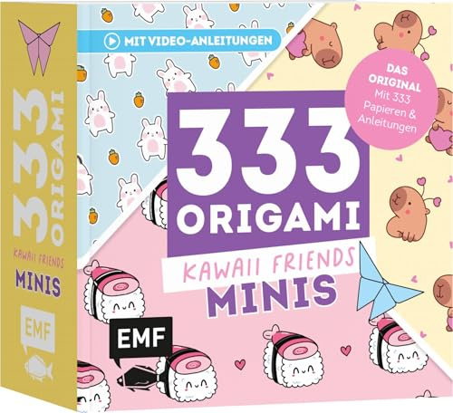 333 Origami Minis – Kawaii-Friends: Dein dekorativer Wendeblock zum kreativen Falten & Notieren (Papier: 70 g/m², 9x9 cm)