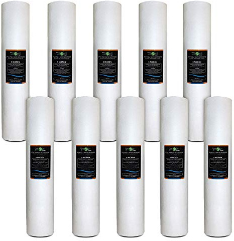 10 x SP20BB05 – FilterLogic 20” Big Blue Spun Poly 5 Micron Sediment Water Filter fits standard housings for industrial,pre-filtration for UV,window cleaning systems & aquarium/RO use,Removes:Sediment