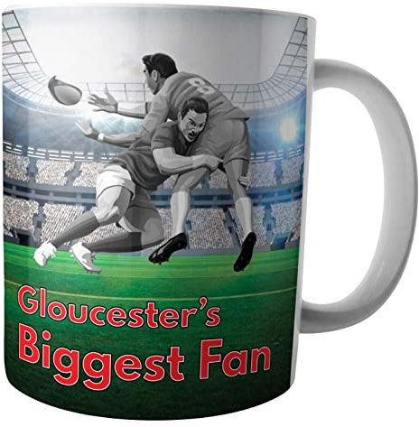 AK Giftshop Gloucester's Biggest Fan Rugby Mug/Cup