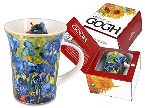 CARMANI - Taza de porcelana decorada con 'Iris' de Vincent Van Gogh 350 ml