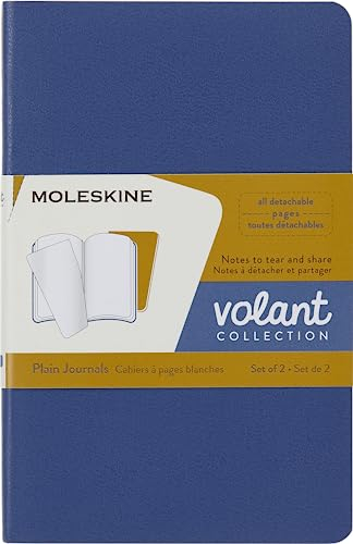 Moleskine Volant Notizhefte (blanko, Soft Cover, Pocket/A6) 2er-Set Vergissmeinnicht Blau, Bernsteingelb