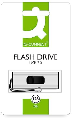 Q-Connect USB 3.0 Slider 128GB Flash Drive Silver/Black