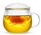 Tea & Tea 300ml Teetasse mit Deckel Rund + Sieb/Teeglas mit Glasfilter / 300ml Borosilikatglas Tasse mit Filter von Feelino …