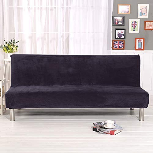 ele ELEOPTION Sofabezug ohne Armlehne,Elastisch Schlafsofa Bezug mit Kissenbezug,Verdickung Samt Sofa Überwurf für Faltbar Sofabett Schlafsofa (Grau)