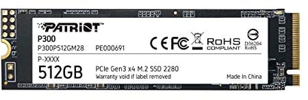 Patriot P300 512GB Interne SSD - NVMe PCIe Gen 3x4 - M.2 2280 - Solid State Drive - P300P512GM28