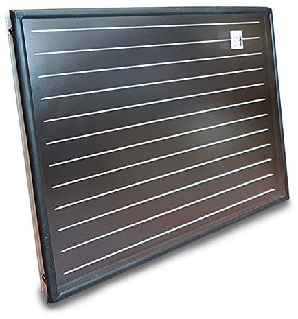 Pannello solare termico alta efficienza 2,5 mq orizzontale, circolazione forzata, alluminio rame, tubazione interna a meandro, acqua calda sanitaria