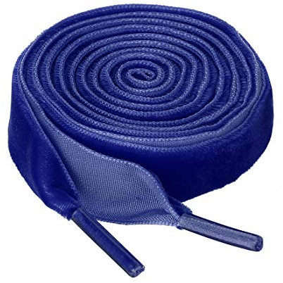 sourcing map Lacets Velours Plats 0,6 Pouces Large Lacets Chaussures Ruban Cordes pour Baskets Chaussures Bottes Bleu royal 140 cm / 55 