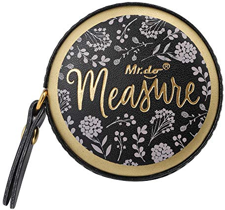 Mr.do Mètre Ruban de Couture 150cm / 60 Pouces Automatique Rétractable pour Corps Couture Tissu Tailleur Cuir PU Noir