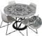 Morbuy Tischdecke Outdoor Rund 180 cm, Elastisch Rund Abwaschbar Tischdecken Wasserabweisend Lotuseffekt Garten Tischdecke Grau Mandala Table Cloth, Ideal für 160cm-170cm